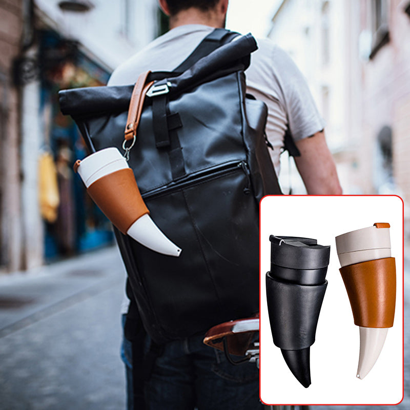 Creative Travel Horn Mug With Holder